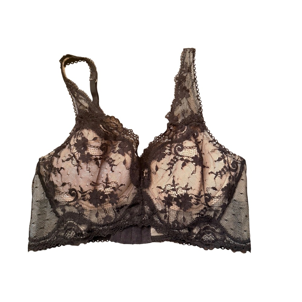 Victorias Secret Dream Angels Black Lace Lined Demi Longline Bra 34C
